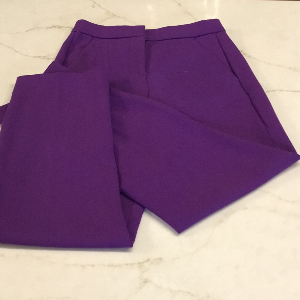 J. Crew Purple Straight-Leg “Kate” Pants